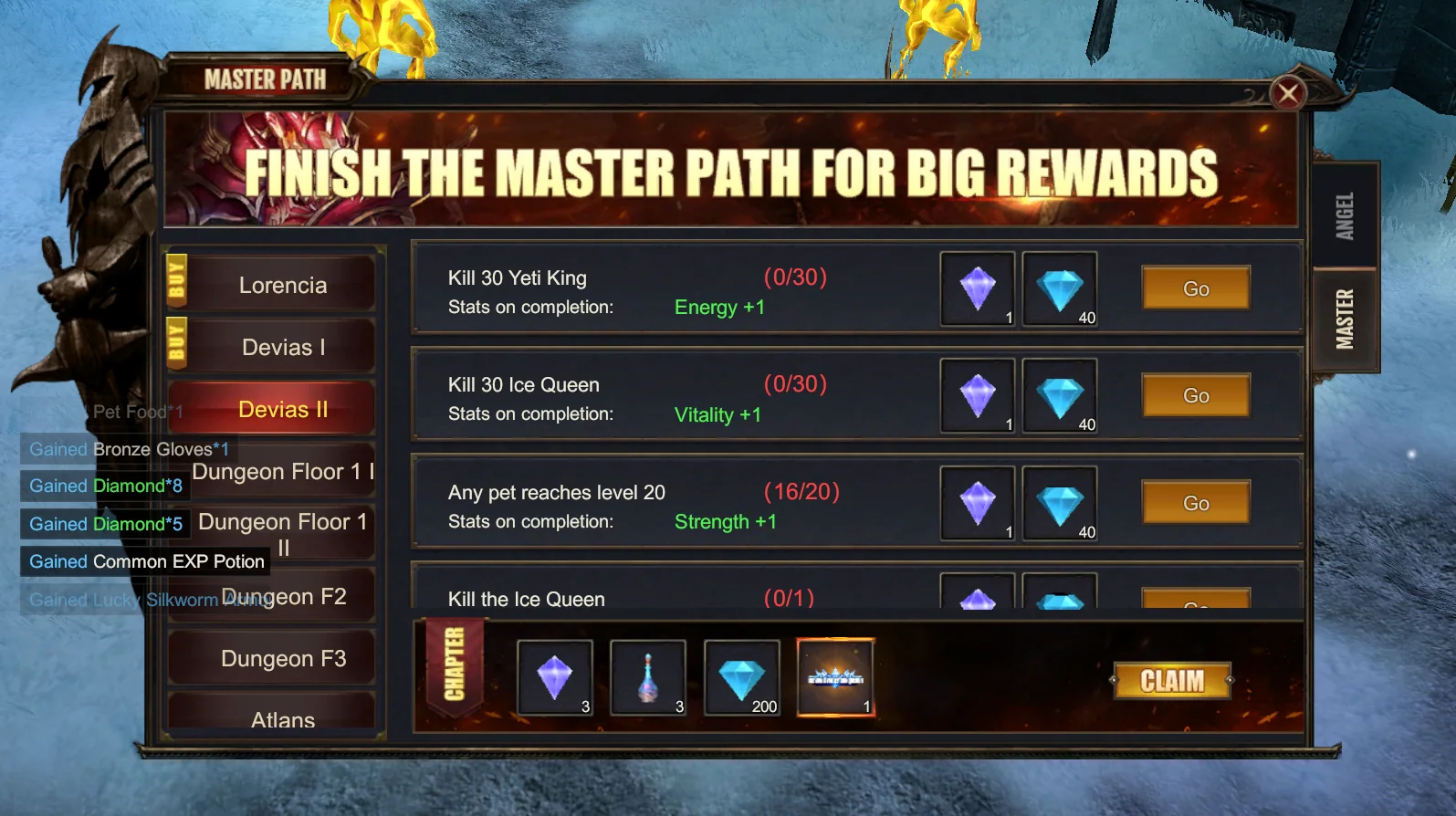 Master Path Rewards