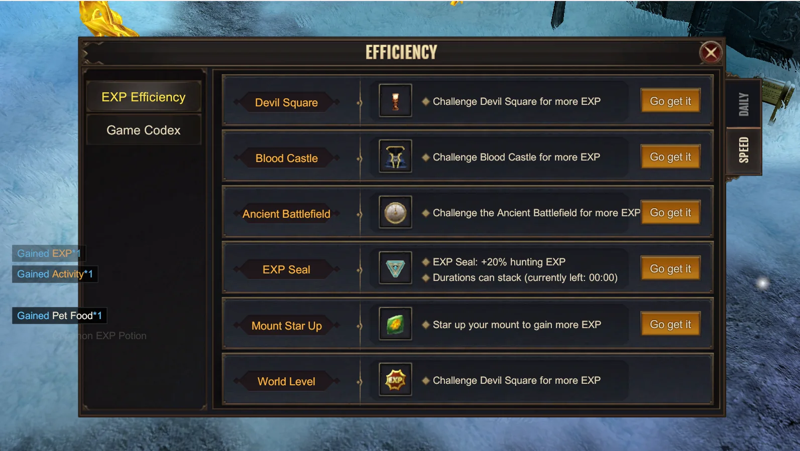 EXP Efficiency